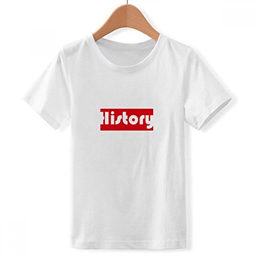 T-Shirt col Blanc garçon X-Grand multicolore motif histoire rouge