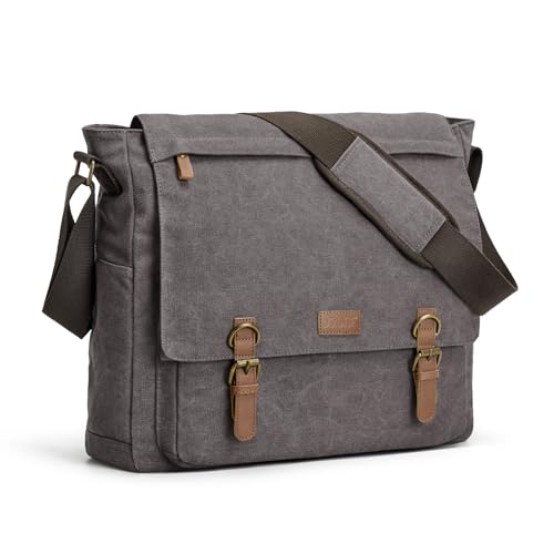 S-ZONE Hombre Bolso Bandolera Bolso para Portátil de Gran Tamaño de 17,3 Pulgadas Bolso Bandolera de Lona Vintage Maletín Bolso de Oficina Bolso de Trabajo S-ZONE Hombre Bolso Bandolera Bolso para Portátil de Gran Tamaño de 17,3 Pulgadas Bolso Bandolera de Lona Vintage Maletín Bolso de Oficina Bolso de Trabajo