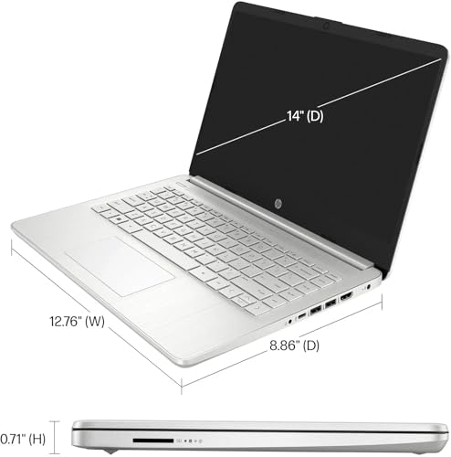 Image of HP Portable Student Business Laptop - 3 Free Bundles, Win 11 Pro, Microsoft 365, Ultral Light and Thin, 14 inch HD Display for Student, Work, 8GB DDR4, 256GB Storage(128GB eMMC+128GB Card), Intel 4-Core