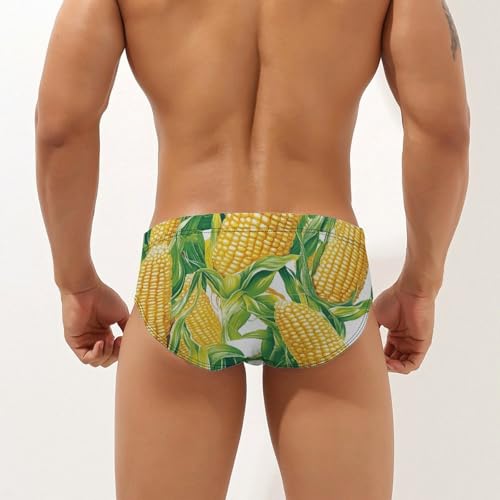 Yellow Corn Cobs Mens Swim Briefs Bikini Sexy Low Rise Trunks Swimsuit Bathing Suit Beach2
