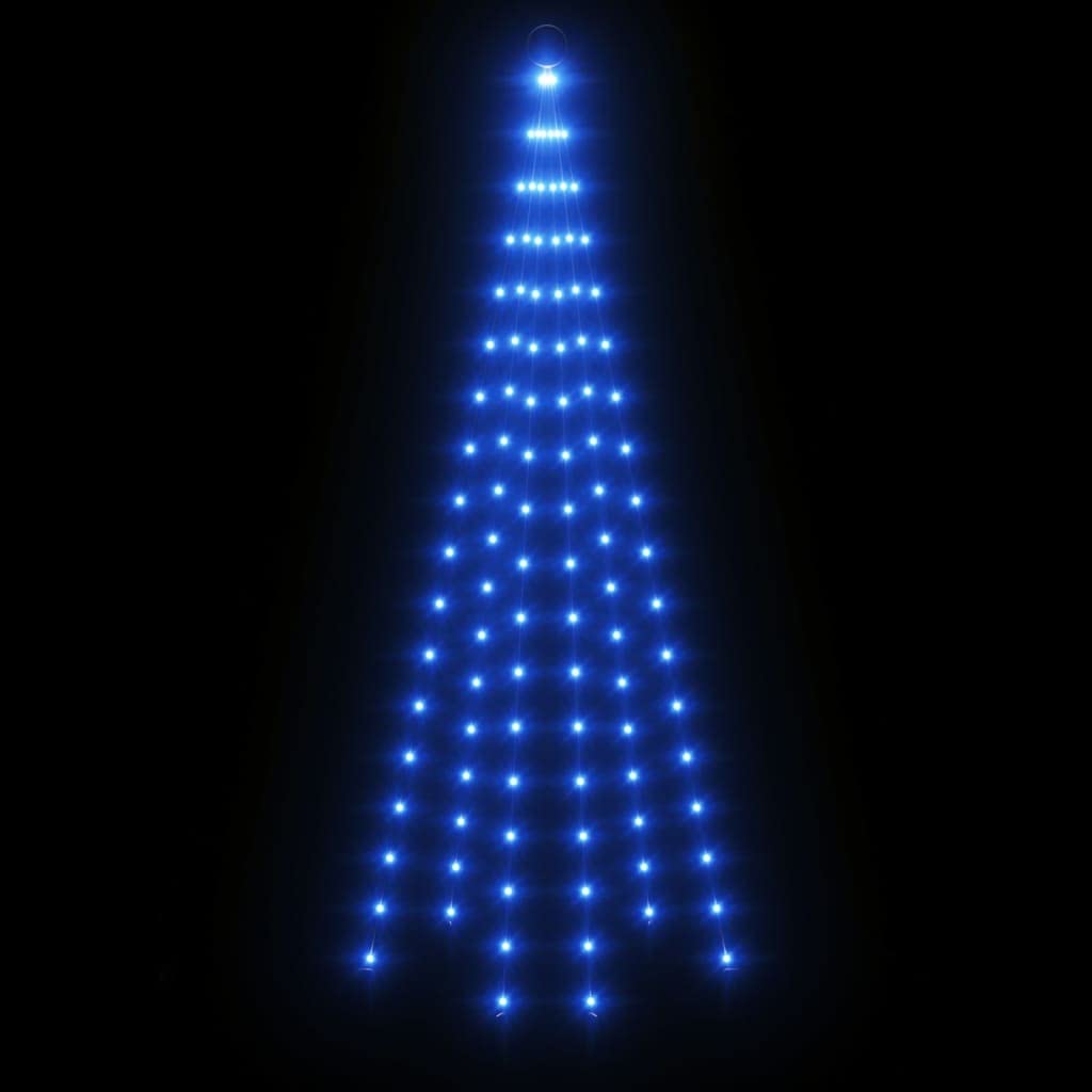 LED-Weihnachtsbaum für Fahnenmast Blau mit 108 LEDs 180 cm, energiesparende Weihnachtsbeleuchtung für Garten Balkon Terrasse, vielseitige Lichterkette mit Timer und Fernbedienung