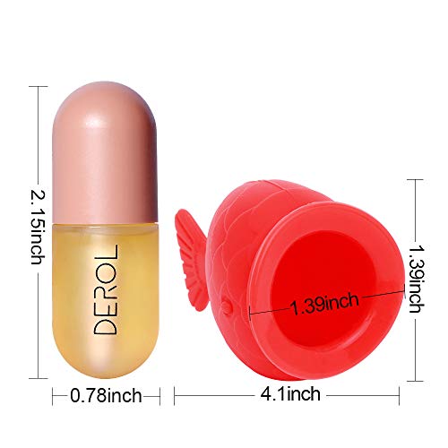 Lip Plumper Tool+Lip Plumper Gloss Set,Fish Shape Lip Enhancer Plumper Device Natural Pout Mouth Tool Lip Serum Care Moisturizing Lip Plumping Big Sexy Mouth #TOP1