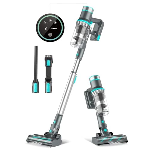 Belife BVC11 Cordless Vacuum Cleaner, 25Kpa Suction Stick Vacuum, Max 40mins Runtime, 380W Brushless Motor, LED Touch Display, Lightweight Handheld Vacuum for Hard Floor Carpet Pet Hair, Blue
