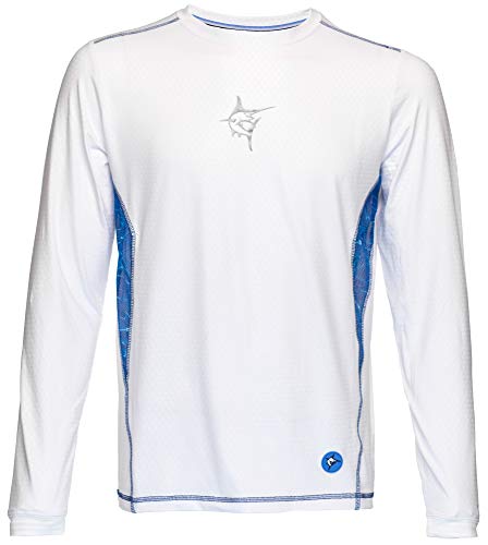 White Water Men’s Technoflex Long Sleeve Performance Shirt with UV50 Protection-White XXL