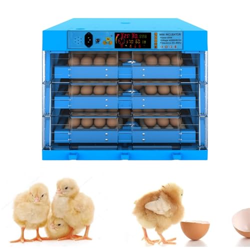 ZephyrGlow Incubadora y Nacedora Automática de Huevos con LED de Alta Eficiencia - Giro Automático de Huevos y Control de Temperatura para Gallina, Pato,192Egg
