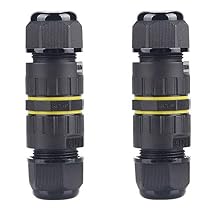 3Pin IP68 Waterproof Junction Connector Box 3 Pole Electrical Box Wire Connector Cable for Underground Outdoor Light,LED,Tree Strings, Cable Range 6.5-10 mm 2Pcs