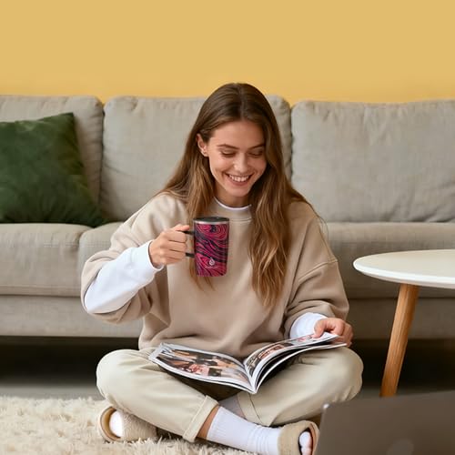 IDEUS® Kaffeebecher 470 ml (16 oz), doppelwandige vakuumisolierte Kaffee- und Teetasse aus Edelstahl mit rutschfestem Griff und… – Ansicht 9