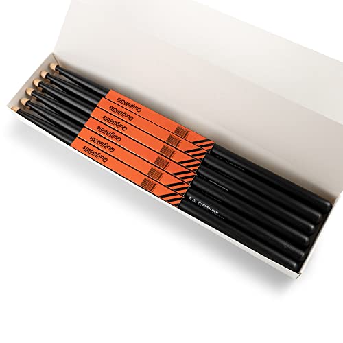 Quigbeats Drum Sticks, Hickory 5A Drumsticks, Drumsticks For Adults & Kids 5A 6 Pairs - Black #TOP6