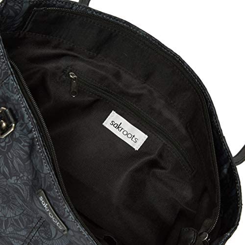 Sakroots Womens Bag In Eco-Twill, Large & Roomy With Zip Closure, Sustainable Durable Design, Lining Made Fro Tote, Black Spirit Desert, One Size Us #TOP3