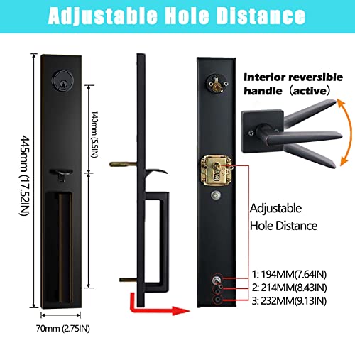 image for TMC Front Door Handleset HandleSet with Knob Door Handle for Entrance 