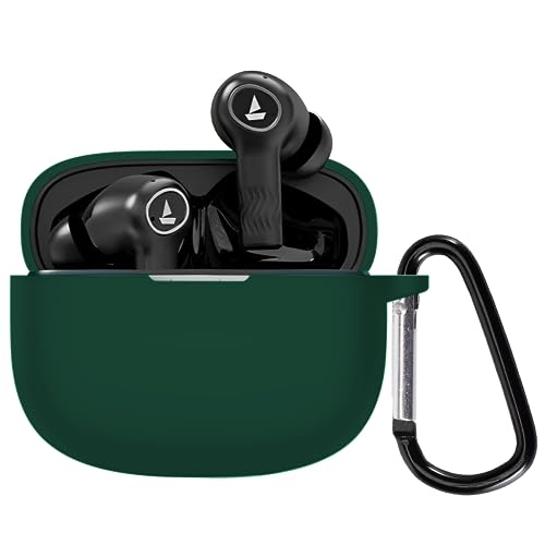 Image of New Silicone Case Compatible with Boat Nirvana ion Protective Soft Silicone 360 Full Protection Dust-Proof Shockproof Case Cover with Hook (Cover Only) (Green)