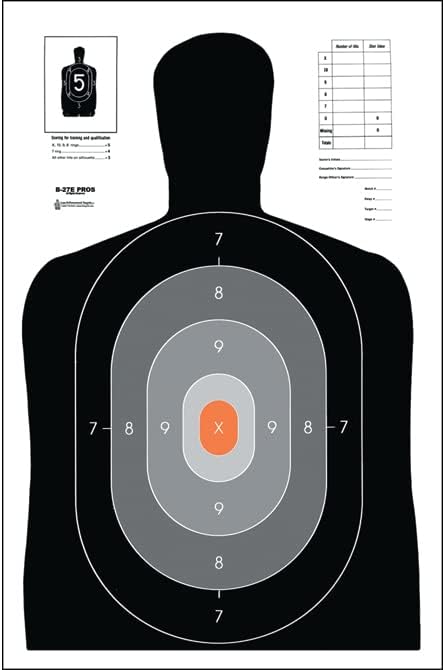 Action Target - B-27E Pros Paper Target - 100 Pack - Paper Targets, Shooting Targets