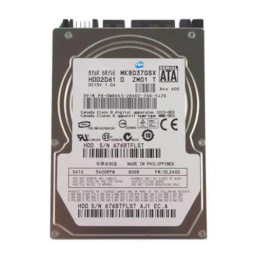 Disco duro interno de 80 GB de 2.5 pulgadas SATA reacondicionado para portátil WR643