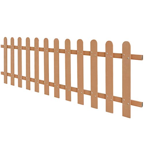 yorten WPC Lattenzaun WPC-Zaun Zauns mit insgesamt 12 Latten 200 x 60 cm Zierzaun als Gartenzaun Einfacher Zusammenbau Braun