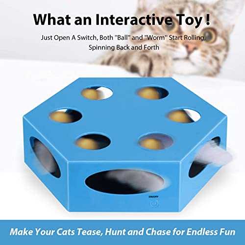 Vary Interactive Cat Toys For Indoor Cats Cat Catnip Ball Cat Mice Toy Cat Entertainment Toys Kitty Toy Maze Box Feather Toy Electronic Automated Cat Toys With Mouse Tail And Catnip Ball #TOP2