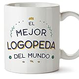 MUGFFINS Tazas para LOGOPEDA hombre - En Español - Mejor del Mundo - 11 oz / 330 ml - Regalo original y divertido