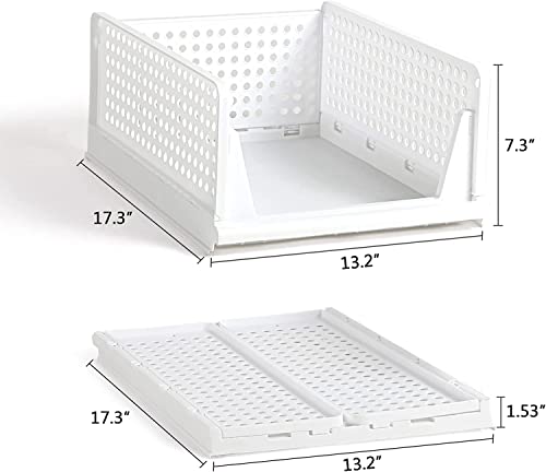Image of TAZLYN stackable organizer for wardrobe LARGE PACK2 space organisers for cupboard organiser for wardrobe organizer for clothes organiser for wardrobe plastic organiser for wardrobe organisers storage