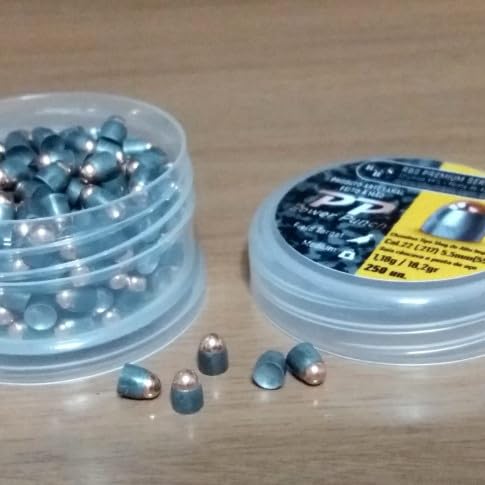 2X CHUMBINHO SLUG 5.5 RBS AÇO POWER PUNCH PP COM 250 UN. CADA, TOTAL 500 UN. 5.5mm, 1.18g (18.2gr),