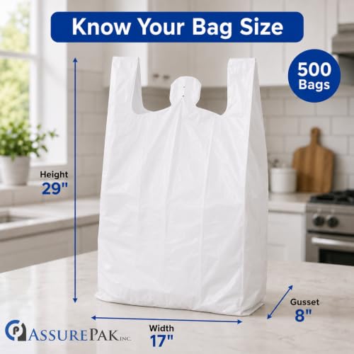 Retail Bags Direct White HDPE Bags, 17" x 8" x 29", 18 Micron, 500 Count by Retail Bags Direct - Used condition - Image 2