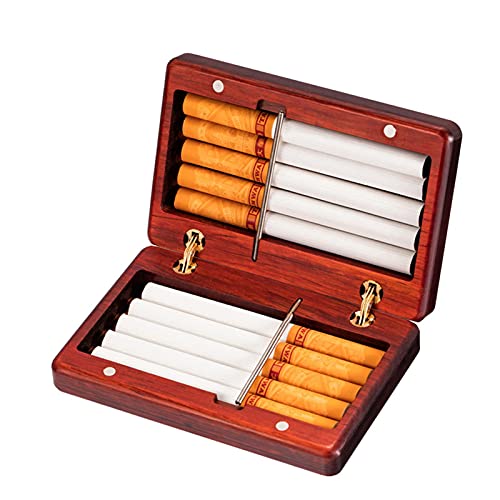 ZHENAO Étui de Cigarette En Bois Portable Belle Cigarette À La Main Pour Hommes Femmes S Moqueur Étuis à cigarettes pour femmes/B/cigarette case retro Cover