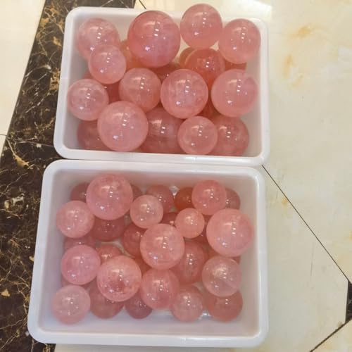 Quartz rose sphère 7cm avec socle pour ornement de table de fête Noël - 7