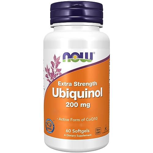 Now Foods, Extra Strength Ubiquinol, 200mg, Kaneka Ubiquinol, 60 Cápsulas blandas, Testado en Laboratorio, Sin Gluten, Sin Soja, No GMO