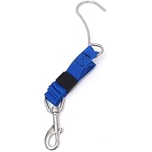 Single Flow Hook for Scuba Diving, Webbing Snap Clip Strap as Underwater Camera, Anchor Line for Coral Reef Fixation and Safety GearBlue