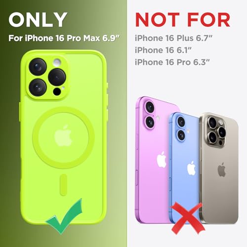 Coque magnétique iPhone 16 Pro Max CAPRARO verte fluo avec protection complète caméra