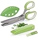 Tijeras de cocina, tijeras para hierbas con 5 cuchillas, utensilios de cocina, cortador, picadora y picadora, tijeras de cocina multiusos con cepillo de cubierta, pelador de hojas