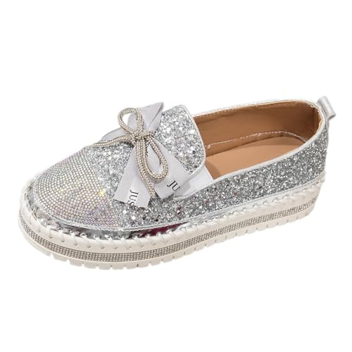 Espadrille femme chaussures décontractées élégantes paillettes couleur unie argent 39