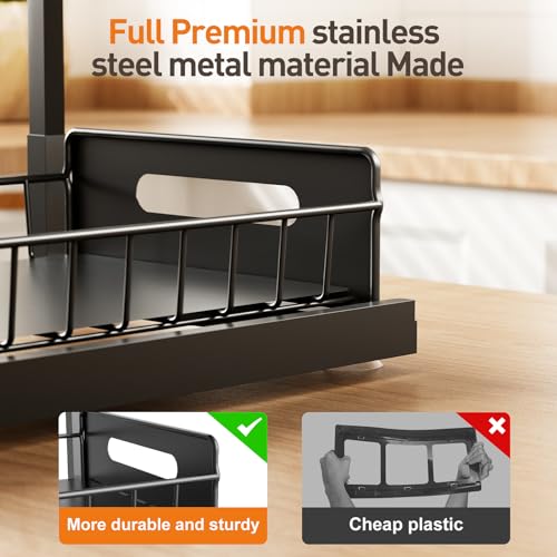 Aidiam Under Sink Organizer 2 Pack,Metal Pull Out Cabinet Organizer Shelf,Kitchen Bathroom Organizers And Storage With Sliding Drawer,Storage Shelves,Storage And Organization For Home,Laundry,Rv,Pantry,Spice thumb #1
