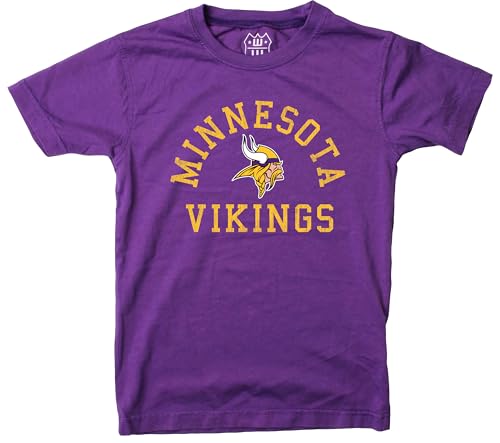 Wes and Willy NFL Kids Short Sleeve Organic Cotton Tee Shirt Minnesota Vikings Grape 6