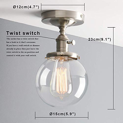 Suspension Plafonnier Moderne en verre plat transparent avec câble ajustable et douille E27
