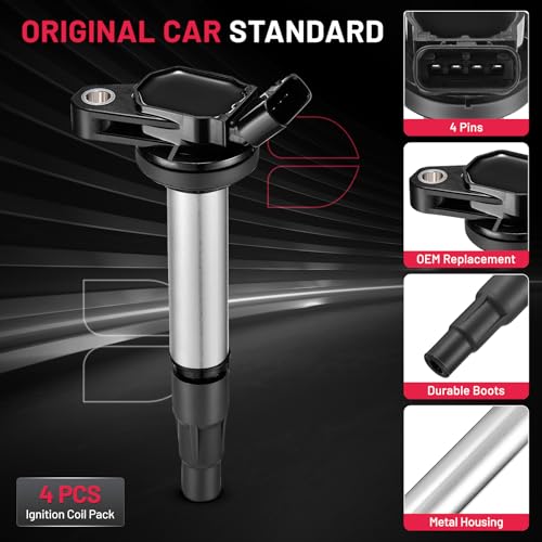 BDFHYK Ignition Coil UF596 Compatible with Toyota Corolla 2009 2010 2012 2013 Toyota Prius 2014 2015 2017 Matrix Lexus CT200h Pontiac Vibe Scion iM xD 1.8L l4 Coil Pack Set of 4 Coils for UF619 C1714 by BDFHYK - Image 4