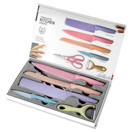 Kit Conjunto Jogo de Facas Coloridas 6 Peças Inox