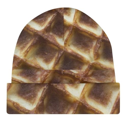 Waffles Pattern Kids Beanie Hat for for Girls Boys Children Cap Winter Knitted Chemo Cancer Headwear Accessories Gifts Decoration Black4