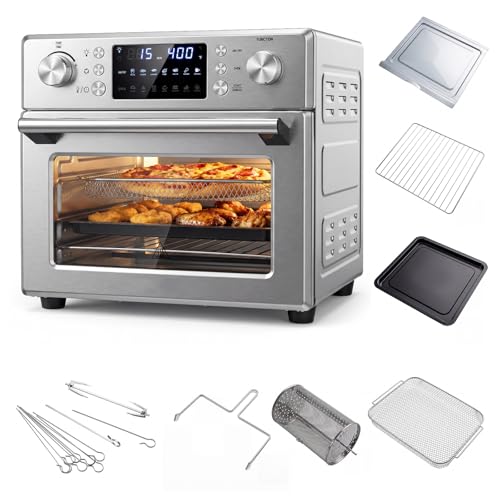 Image of ARLIME 14-in-1 Air Fryer Toaster Oven Combo, 1700W Stainless Steel Countertop Convection Oven with Bake, Rotisserie, Dehydrate & Defrost Functions, 26 QT Large Capacity, 60-Minute Timer & Accessories