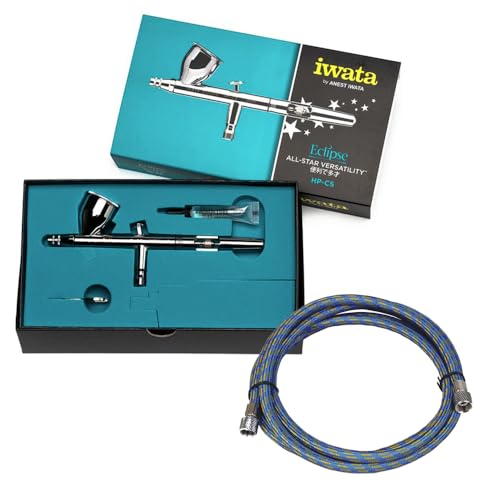 wata Eclipse CS 0.3 Aérographe avec tuyau d'air toilé Fengda 3 m raccord 1/8-1/8