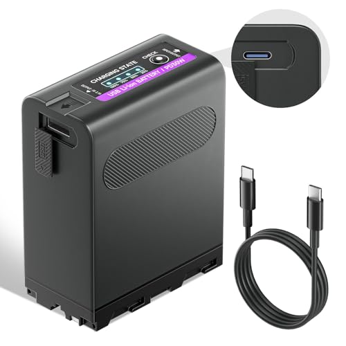 Mspalocell Batería NP F990 84,96Wh/11800mAh (PD30W USB A y Tipo c/USB C) para Sony NP F990 NP F980 NP F970 NP F960 NP F950 NP F930 NP F550 NP  F570 NP F770 NP F750 Batería para videocámara, 1 Piezas