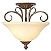 Westinghouse Lighting 6221000 Regal Springs Two-Light Interior Semi-Flush Ceiling Fixture, Ebony Gold Finish with Burnt Scavo Glass