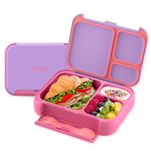 Bentgo Kids Stow & Go Lunch Box, Leak-Proof, Built-in Utensils, Removable Tray