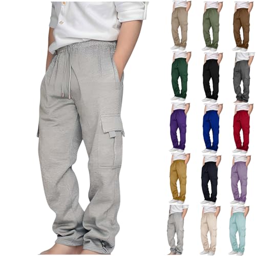 Boys Sweatpants Baggy Cargo Open Bottom Joggers Kids Elastic Waist Athletic Workout Sweat Pants Clothes for Teen Boys