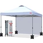 MASTERCANOPY Durable Pop-up Canopy Tent with 1 Sidewall (10'x10',White)