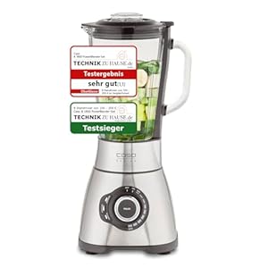 CASO B 1800 PowerBlenderset – blender, 28.000 rpm, glazen container 1,75 L, incl. drinkfles en hakmolen, blender testwinnaar met zeer goed, roestvrij staal