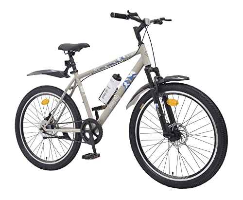 Image of playR Crew Cycle 26 Inch Single Speed - Durable Frame, Front Wheel Shock Absorber, Front and Rear Disc Brakes, Lightweight Adventure Bike for Commuting, Fitness All Season