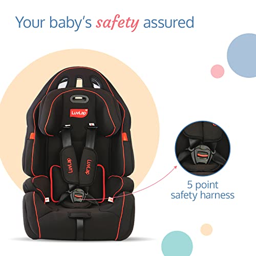 Image of LuvLap Premier Baby Car Seat Suitable for 9 Months - 12 yrs Child (9-36 kg), Black, Certified as per ECE R44 / 04, 5 Point Safety Harness, Ensures Optimal Spine Position