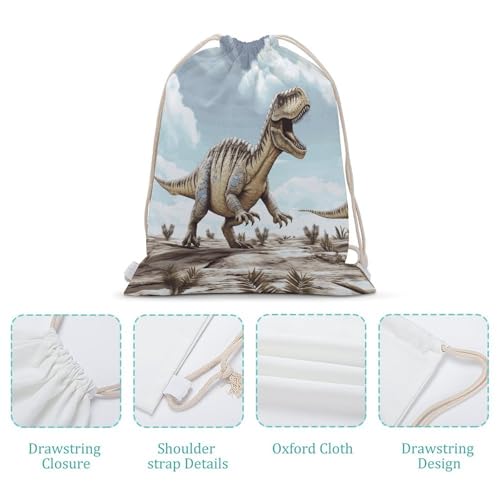 Sports Backpack Beach Swimming Gym Sackpack Dinosaur Walking Drawstring Storage Bag for Women Men4