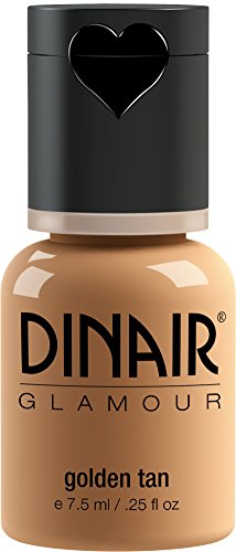 Dinair Airbrush Makeup Foundation | Golden Tan | GLAMOUR: Natural, Light coverage, Matte 1/4 oz.