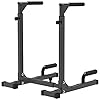 SELEWARE Heavy Duty Dip Bar, Adjustable Width & Height Dip Station Home Gym Fitness Equipment, 800lbs Capacity, Multifunctional Strength Training Dip Stand with Push Up Bar for Tricep Dips, L-Sits