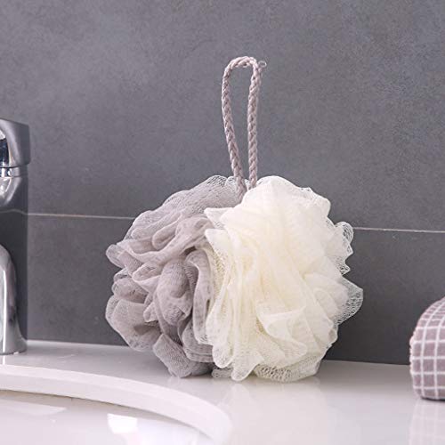 VONKY Bath Bola Duel Cores Bath Tubs Toalha corpo Scrubber Limpeza malha Duche café 11 centímetros F